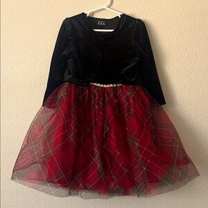 Elegant Black and Red Tulle Kids Dress